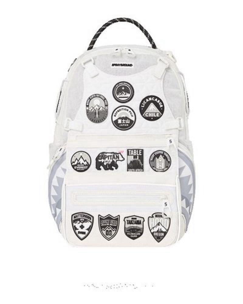 White Sprayground The Global Expedition Subzero Backpacks | 96153-JSPQ