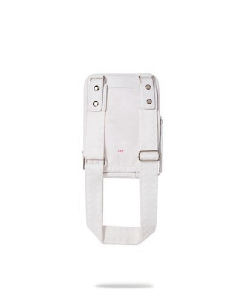 White Sprayground Trinity Crossbody Bags | 86721-CVUQ