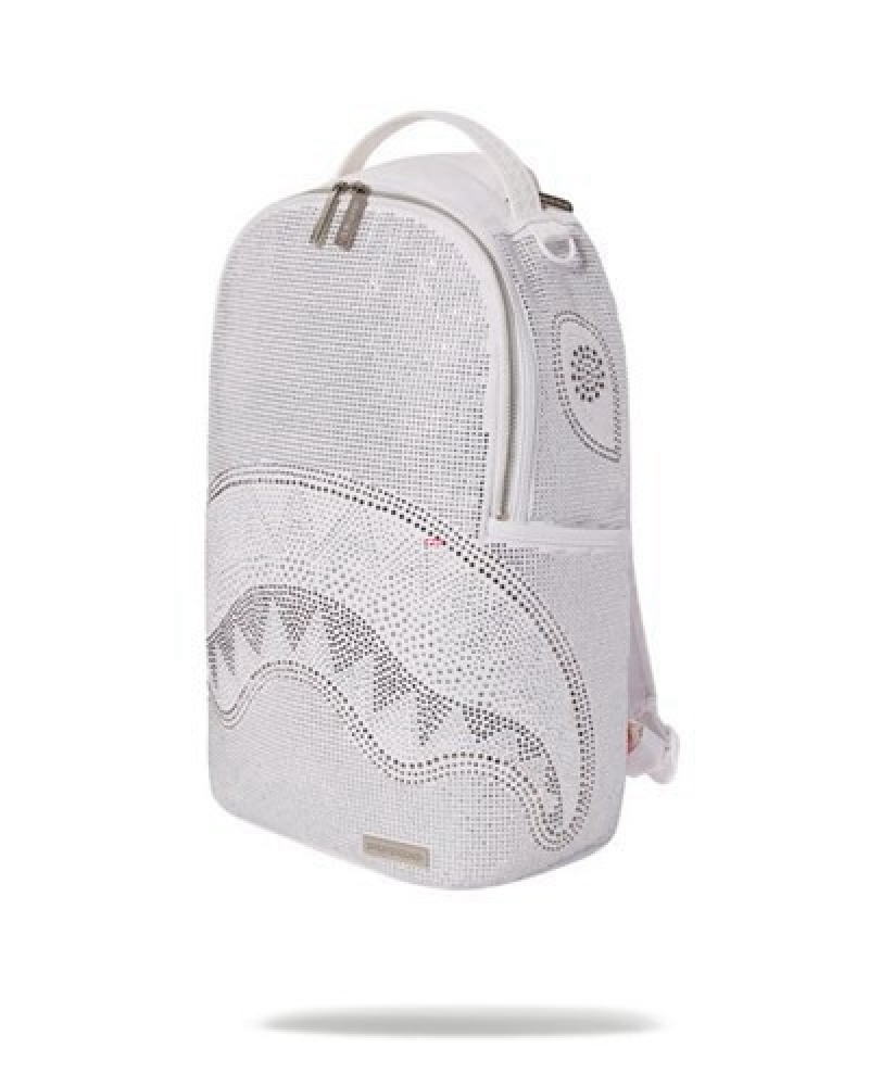 White Sprayground Trinity (Dlxv) Backpacks | 46728-IUBZ