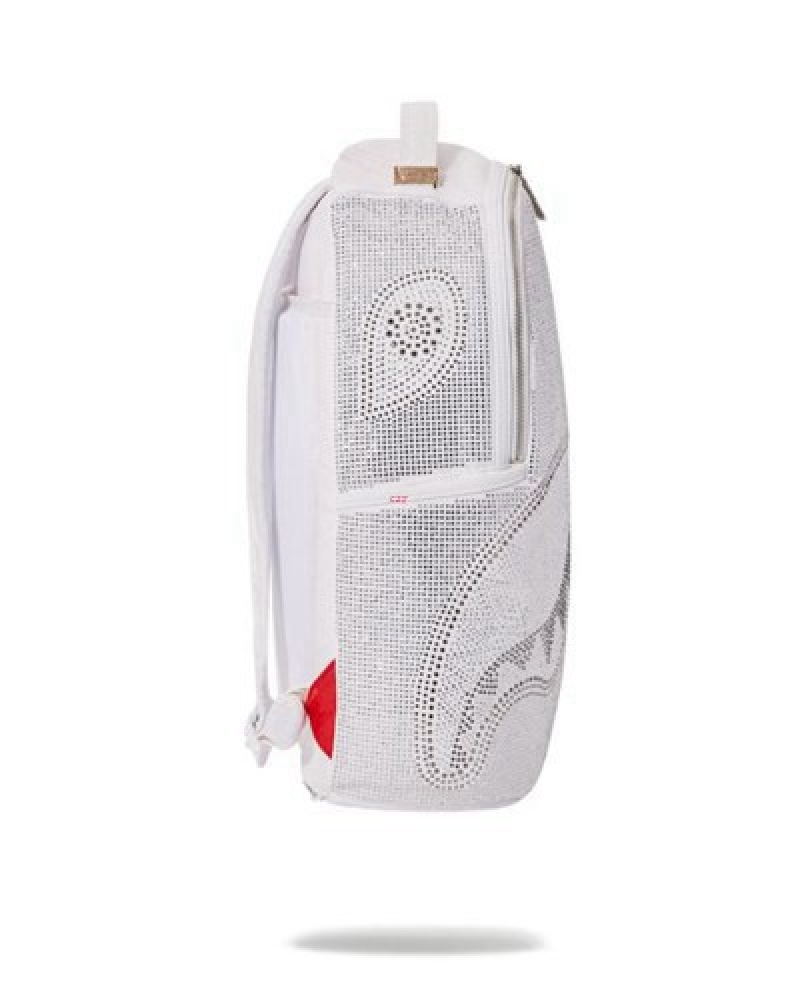 White Sprayground Trinity (Dlxv) Backpacks | 46728-IUBZ