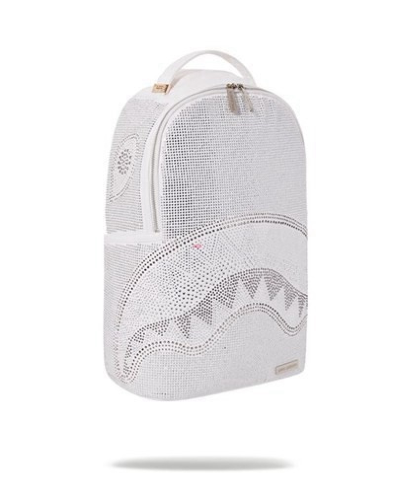 White Sprayground Trinity (Dlxv) Backpacks | 46728-IUBZ