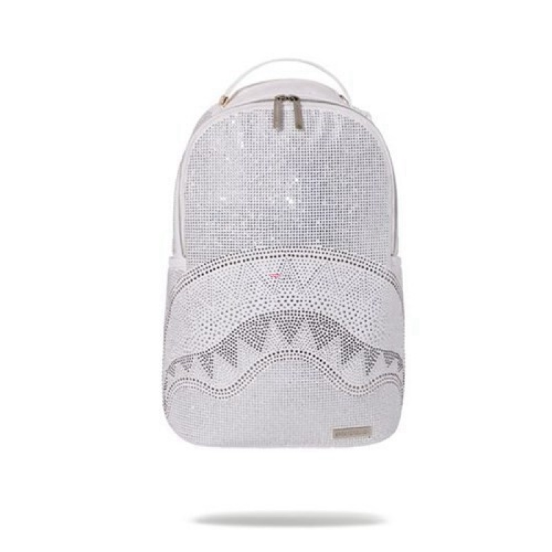 White Sprayground Trinity (Dlxv) Backpacks | 46728-IUBZ