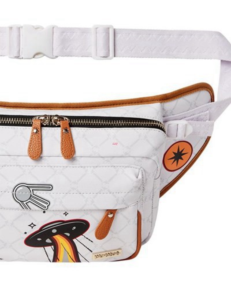 White Sprayground Ufo Area51 Crossalienbody Crossbody Bags | 23756-LYJE