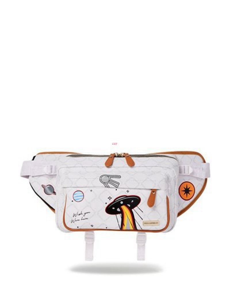 White Sprayground Ufo Area51 Crossalienbody Crossbody Bags | 23756-LYJE