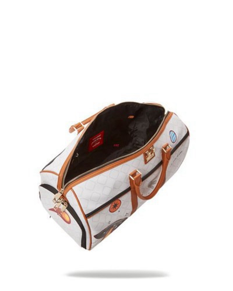 White Sprayground Ufo Extra Extra Terrestrial Duffle Bags | 39864-HOJC