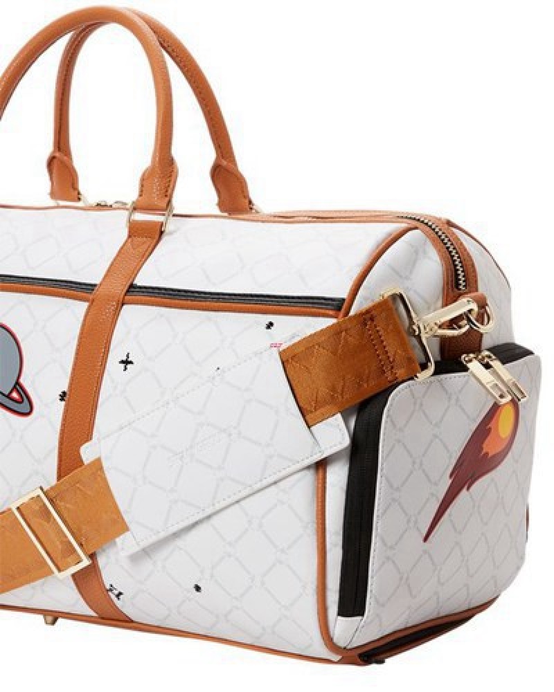 White Sprayground Ufo Extra Extra Terrestrial Duffle Bags | 39864-HOJC