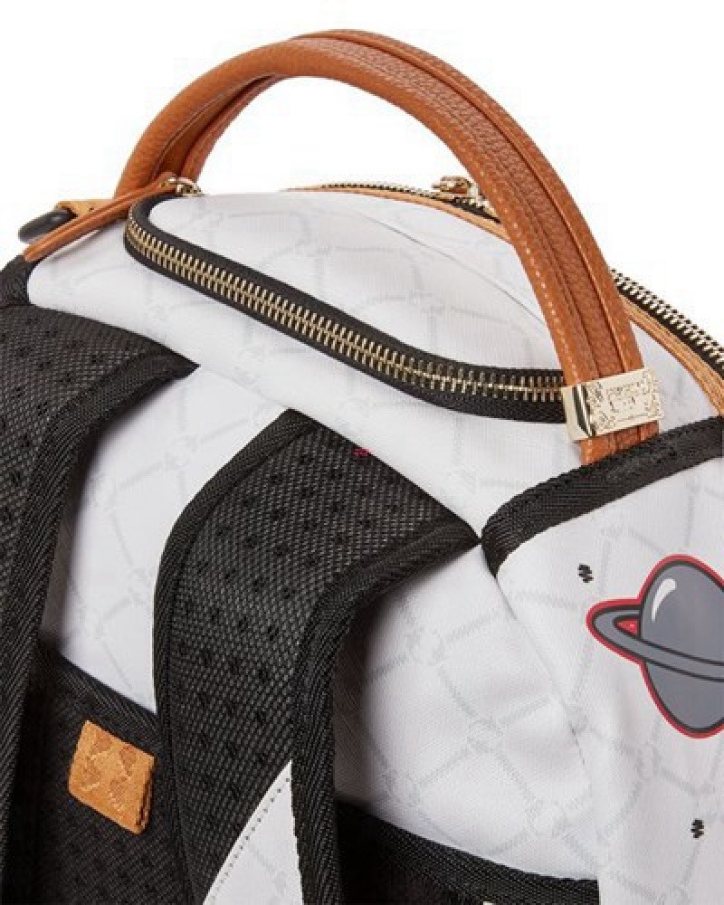 White Sprayground Ufo Outta This World (Dlxv) Backpacks | 53209-MJXG