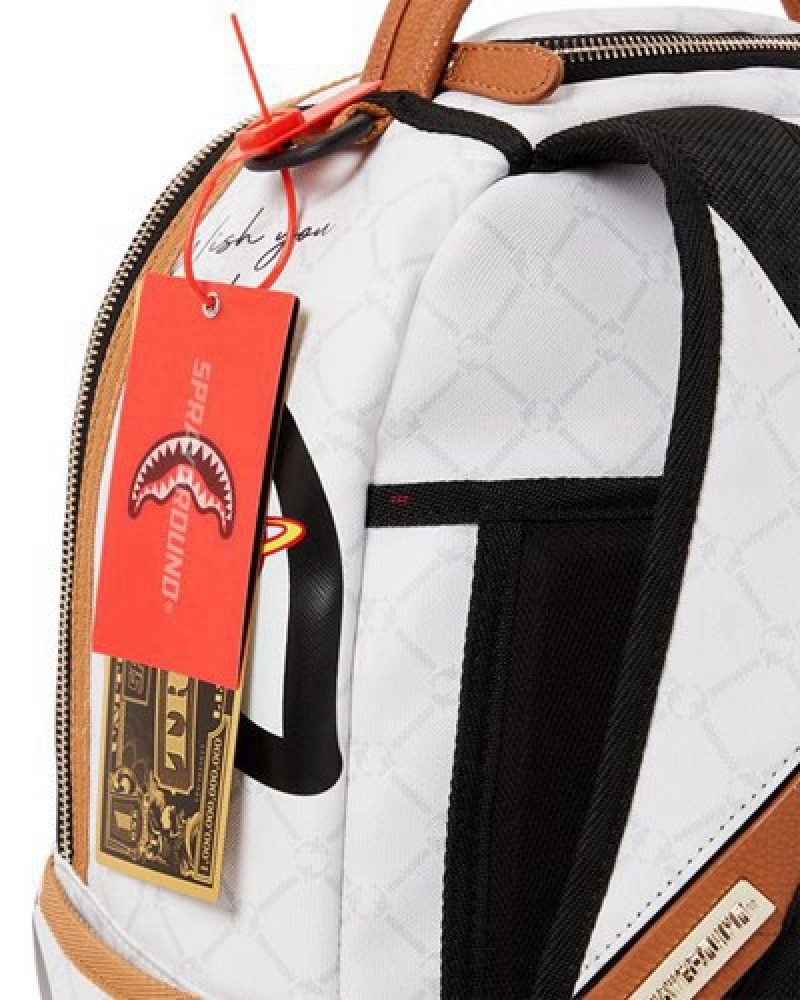 White Sprayground Ufo Outta This World (Dlxv) Backpacks | 53209-MJXG