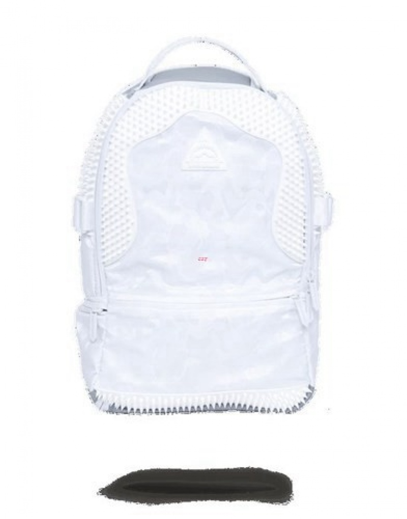 White Sprayground White Knit Camo Rubber Sypthon Backpacks | 25680-NKXS