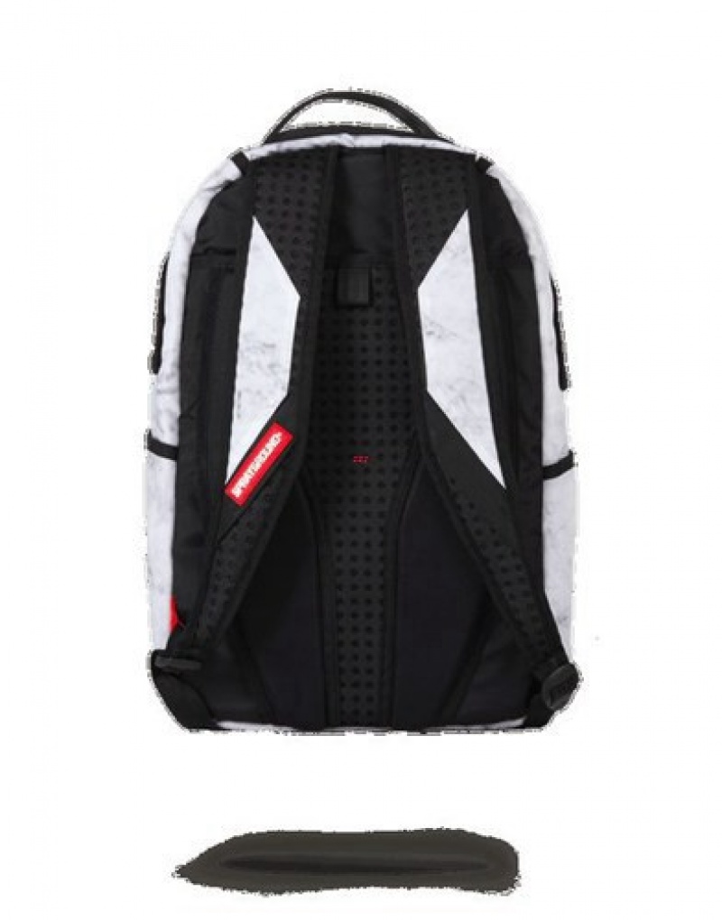 White Sprayground White Marble Backpacks | 73804-SHVN