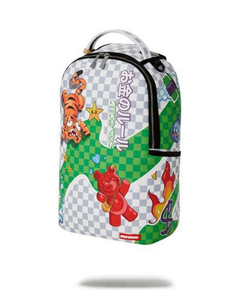 White Sprayground Wtf Knockout (Dlxv) Backpacks | 74320-DRKM