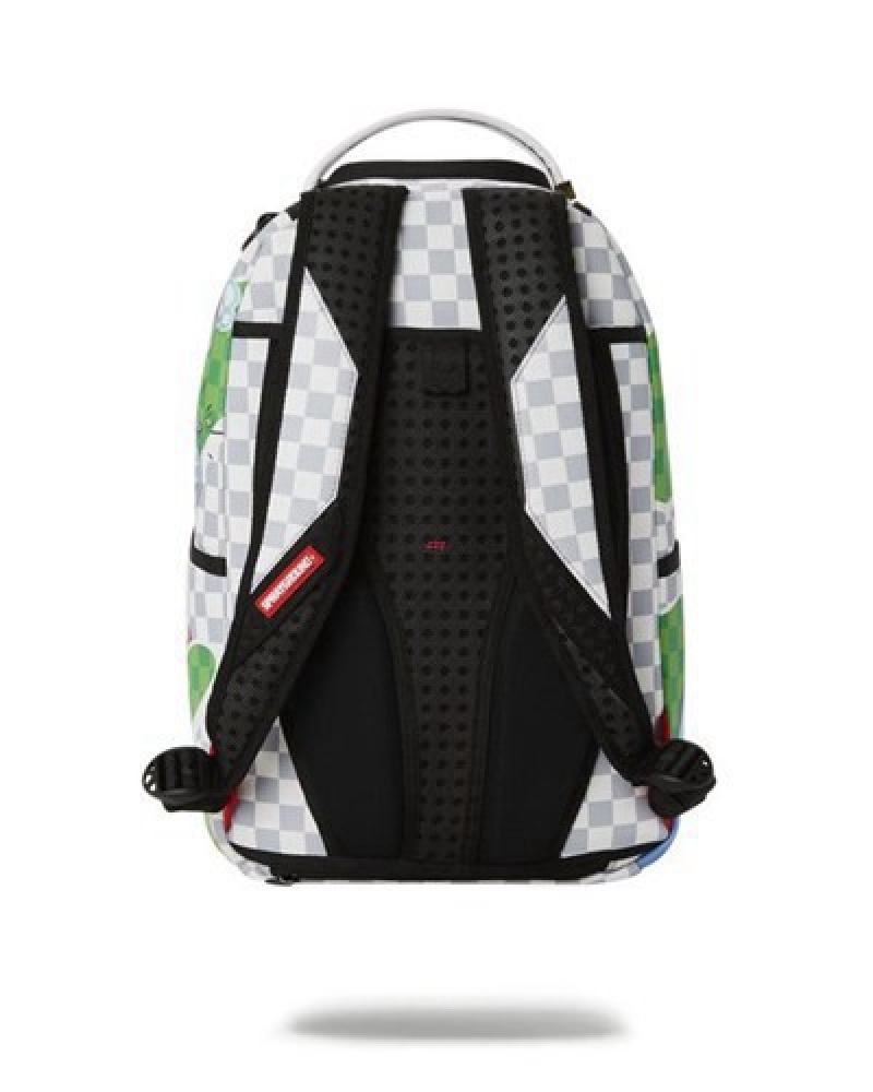 White Sprayground Wtf Knockout (Dlxv) Backpacks | 74320-DRKM