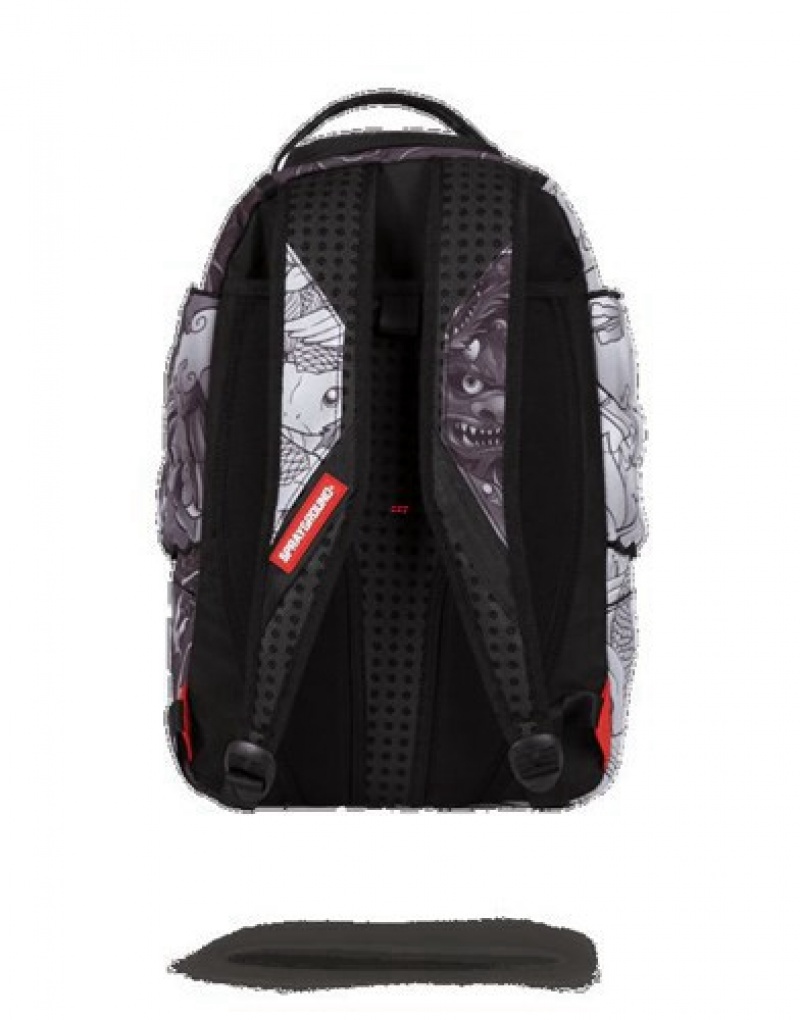 White Sprayground Yin Yang Wings Backpacks | 13627-CHMT