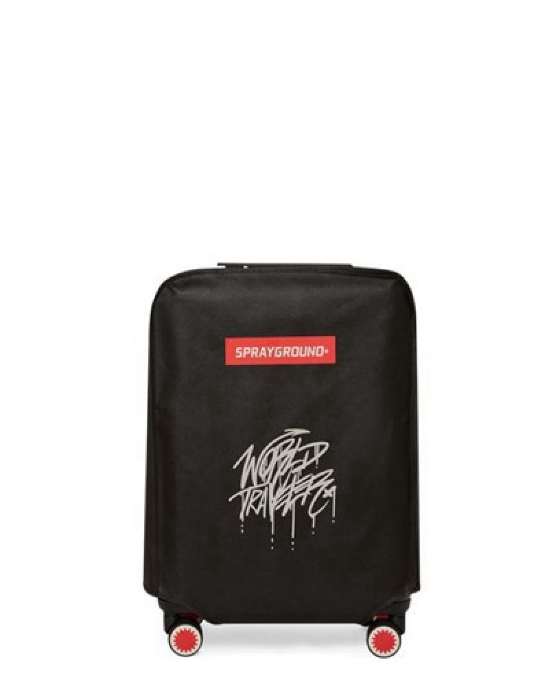 White / Black Sprayground A.I.8 African Intelligence - Origin Story Sharknautics Hardshell Carry-on Luggage | 06385-DKBC