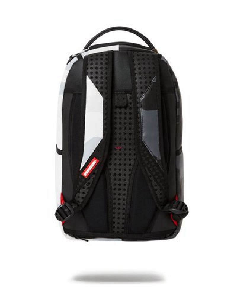 White / Black Sprayground Scarface (Dlxv) Backpacks | 19403-RUAX