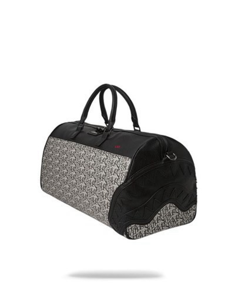 White / Black Sprayground Sg All Day Duffle Bags | 37891-AKPG