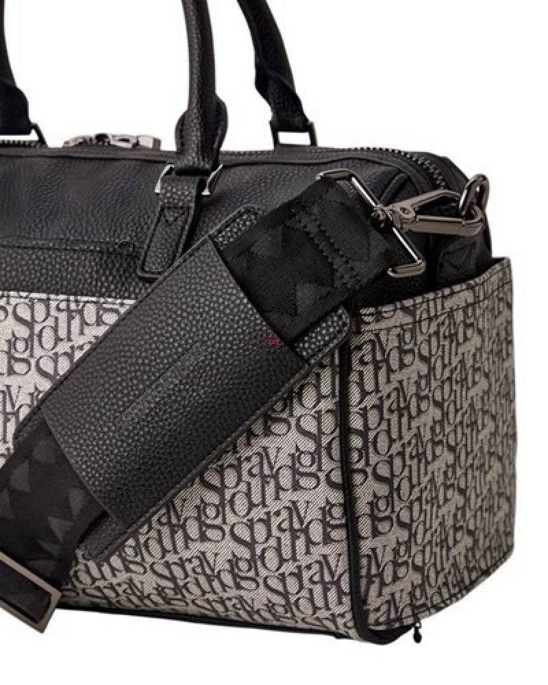 White / Black Sprayground Sg All Day Mini Duffle Bags | 83726-PZWI