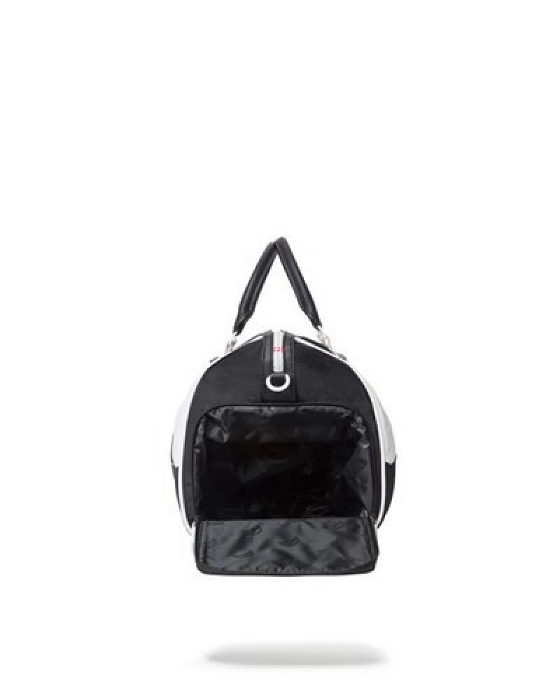 White / Black Sprayground Swerve Duffle Bags | 79650-LCQM