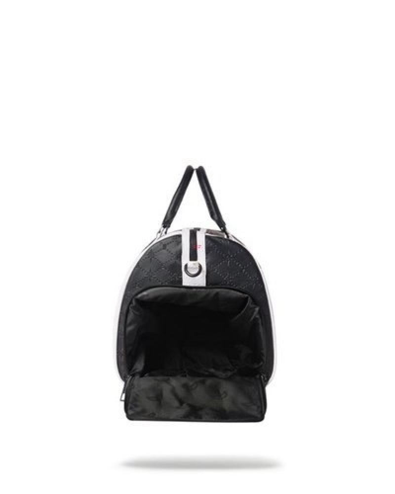 White / Black Sprayground V.V.I.P. Duffle Bags | 50197-EUOG