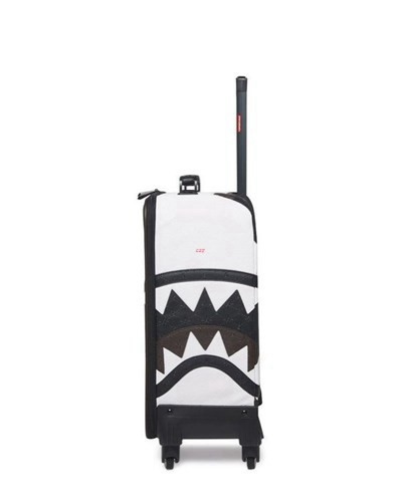 White / Black Sprayground V.V.I.P. Jetsetter Carry-on Luggage | 24581-XBFH