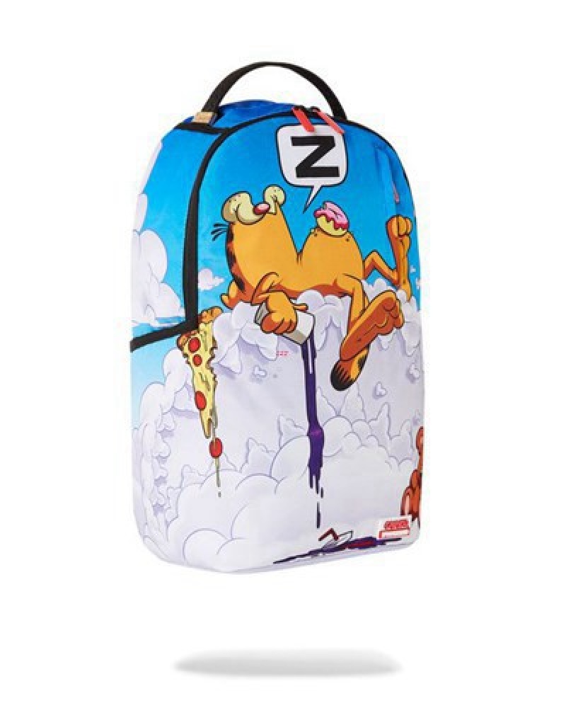 White / Blue Sprayground Garfield Sleeping Kitty Backpacks | 90743-ITEM