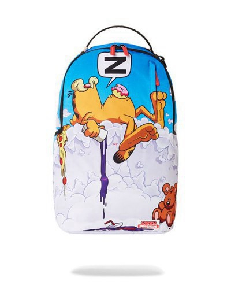 White / Blue Sprayground Garfield Sleeping Kitty Backpacks | 90743-ITEM