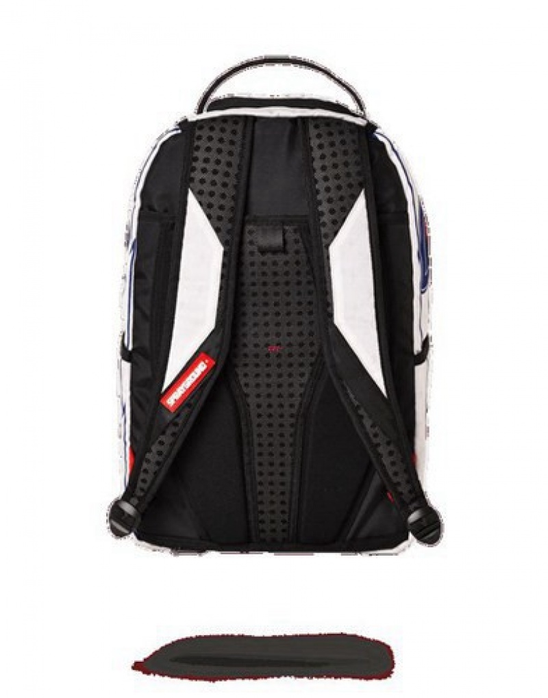 White / Blue Sprayground Mlb Ny Yankees Bolt Backpacks | 46791-BMKV