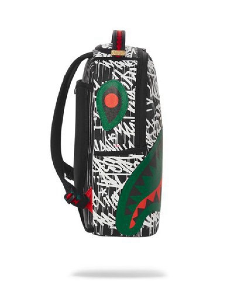 White / Green Sprayground Night Night (Dlxv) Backpacks | 09827-UGLO