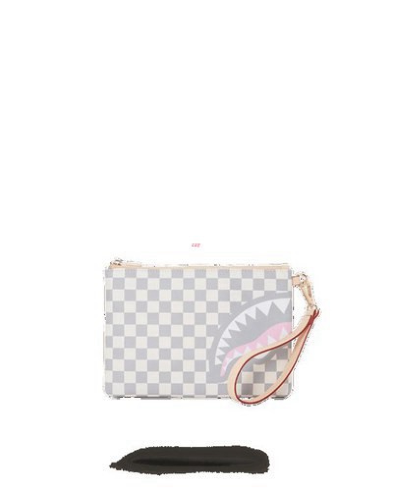 White / Grey Sprayground Rose All Day La Palais Crossover Clutch Bag | 84296-SQIA