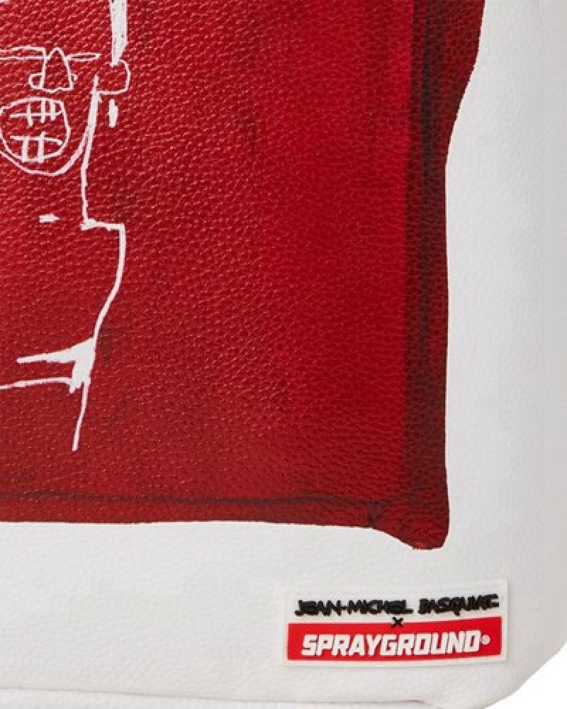 White / Red Sprayground Official Basquiat The Legend 1982 (Dlxv) Backpacks | 24193-IFUJ