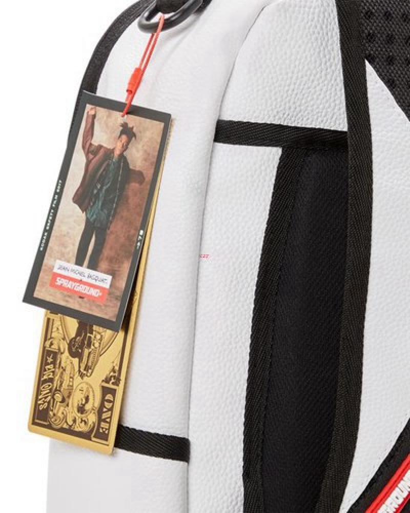 White / Red Sprayground Official Basquiat The Legend 1982 (Dlxv) Backpacks | 24193-IFUJ