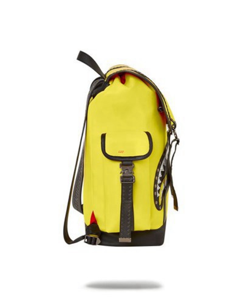 Yellow Sprayground Adrenaline Rush Monte Carlo Backpacks | 07543-MESU