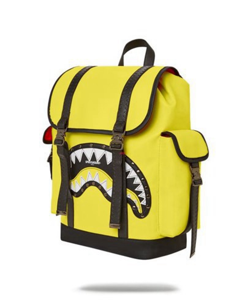 Yellow Sprayground Adrenaline Rush Monte Carlo Backpacks | 07543-MESU