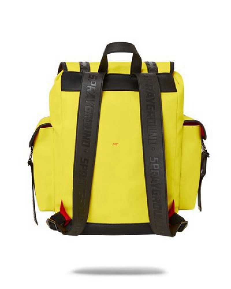 Yellow Sprayground Adrenaline Rush Monte Carlo Backpacks | 07543-MESU