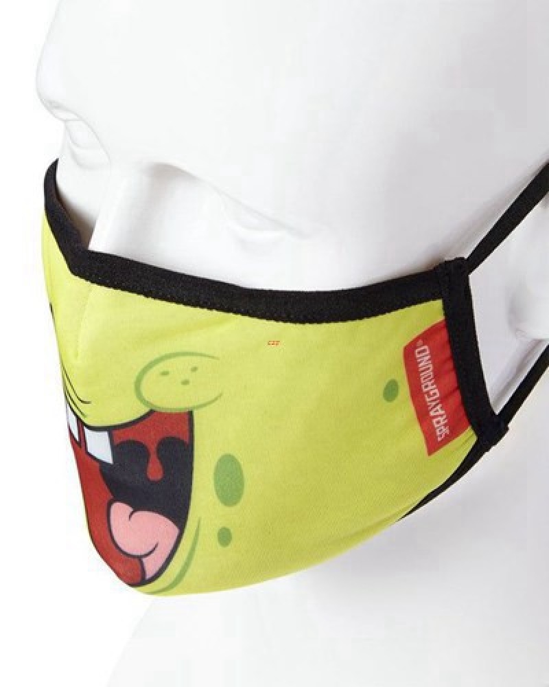 Yellow Sprayground Adult Spongebob Smile Form Fitting-covering Face Masks | 97436-LZCQ