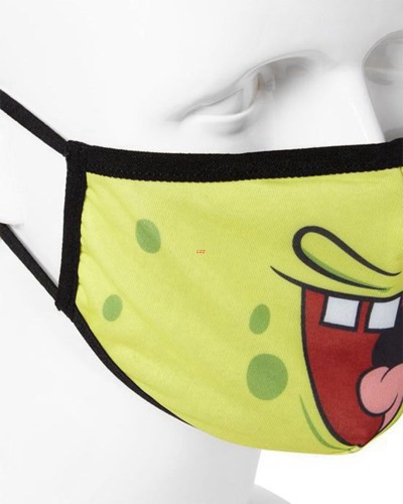 Yellow Sprayground Adult Spongebob Smile Form Fitting-covering Face Masks | 97436-LZCQ