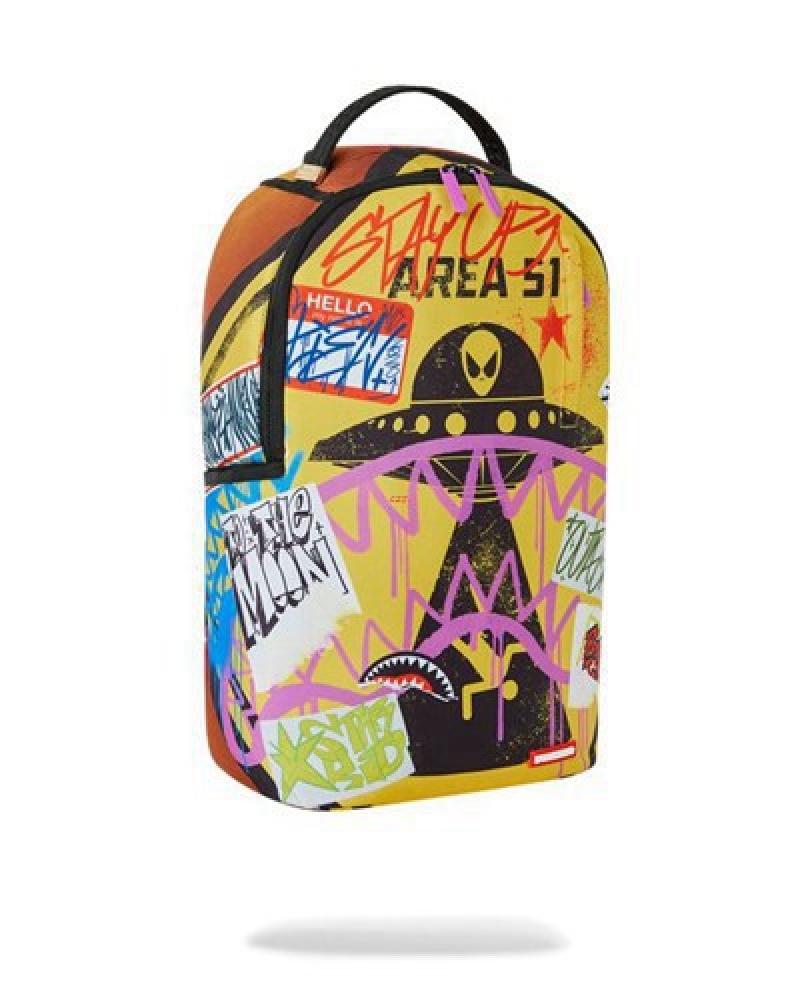 Yellow Sprayground Area Sg Backpacks | 68471-ZCLF