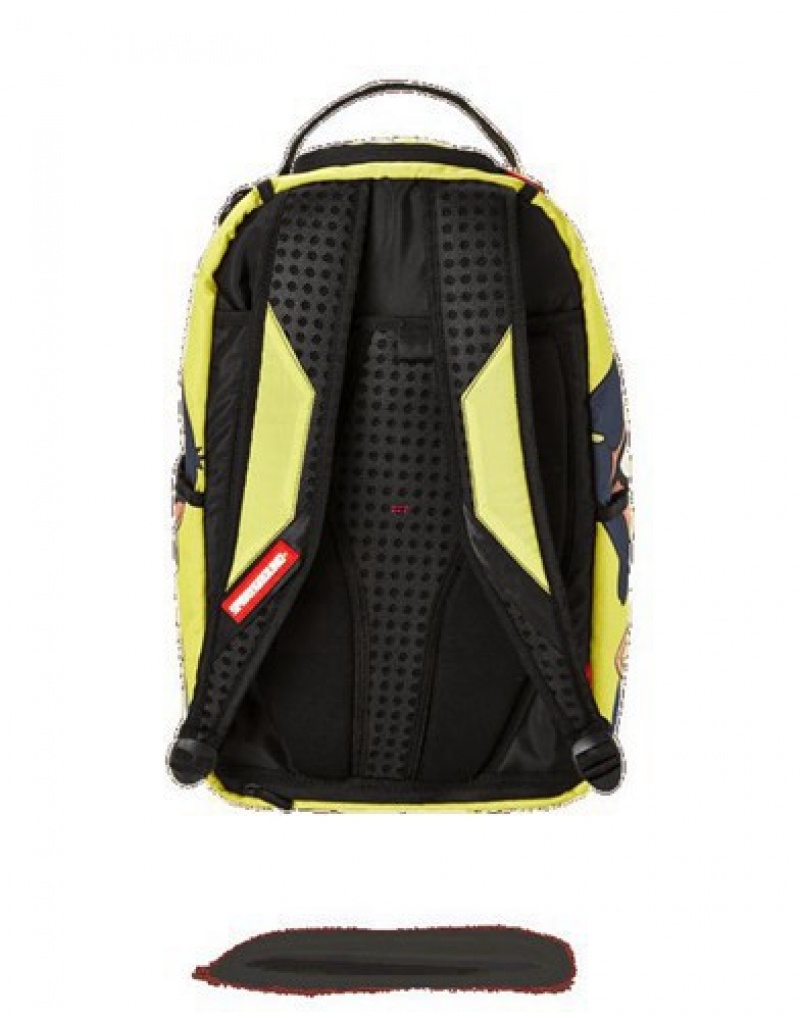 Yellow Sprayground Bobs Burger Shark Backpacks | 87264-PDHA