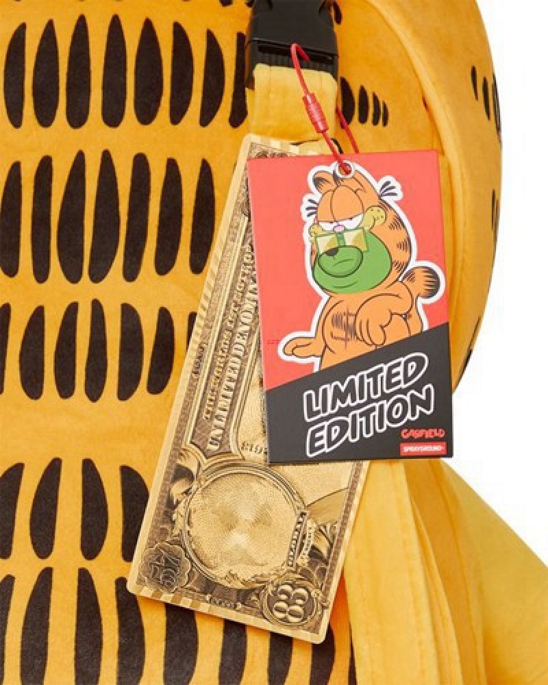 Yellow Sprayground Garfield Moneybear Suit Teddybear Backpacks | 89134-DACO