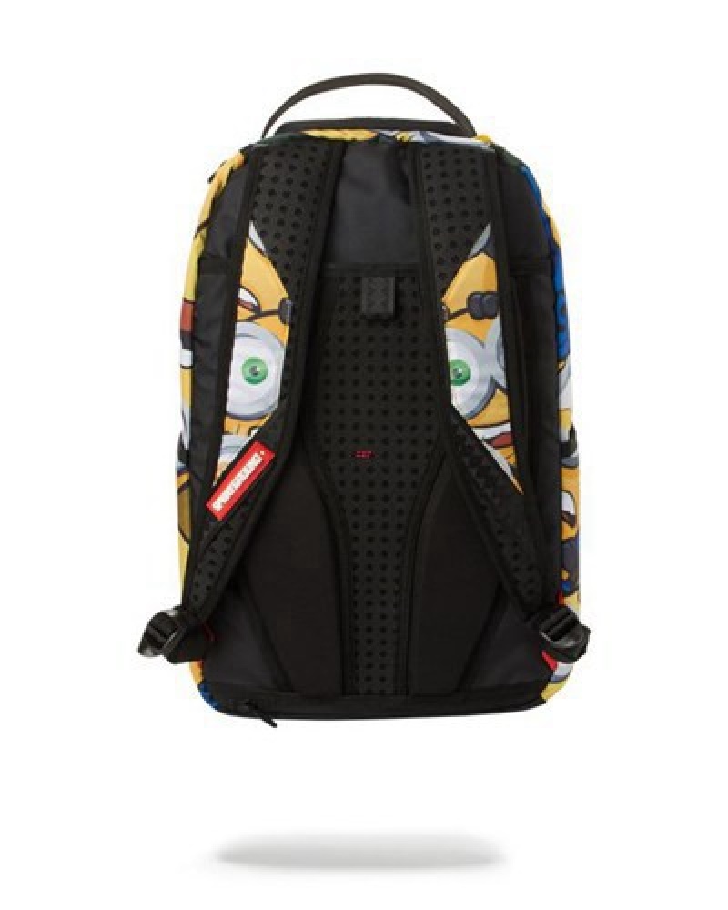 Yellow Sprayground Minions Crammed Backpacks | 28956-WGIH