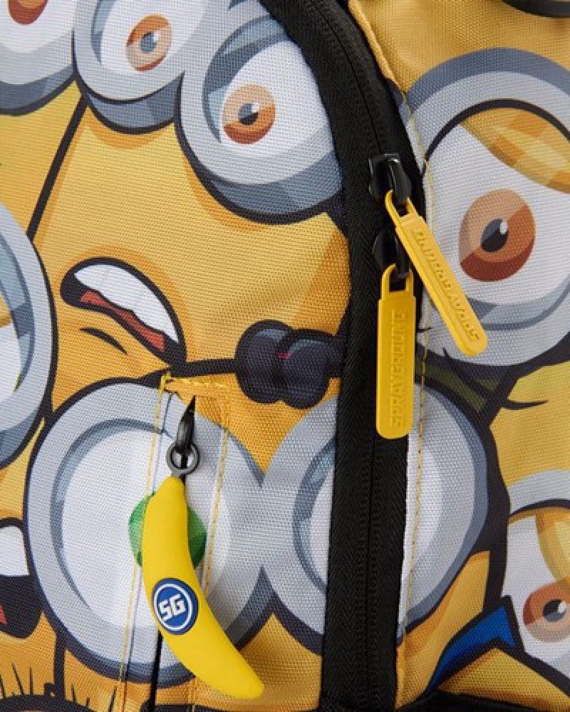 Yellow Sprayground Minions Crammed Backpacks | 28956-WGIH