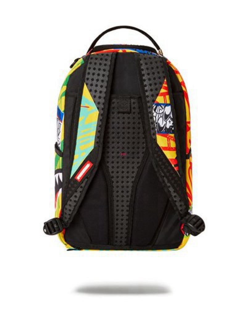 Yellow Sprayground Off The Leash スプレーグラウンド (Dlxr) Backpacks | 29015-YHGR