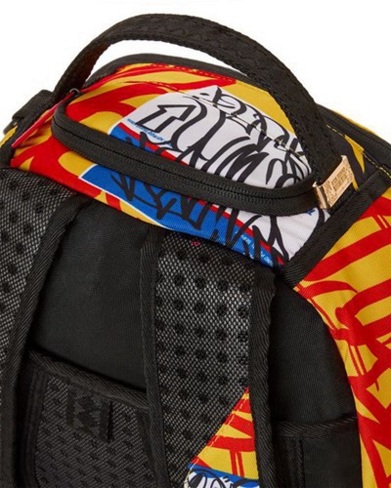 Yellow Sprayground Off The Leash スプレーグラウンド (Dlxr) Backpacks | 29015-YHGR