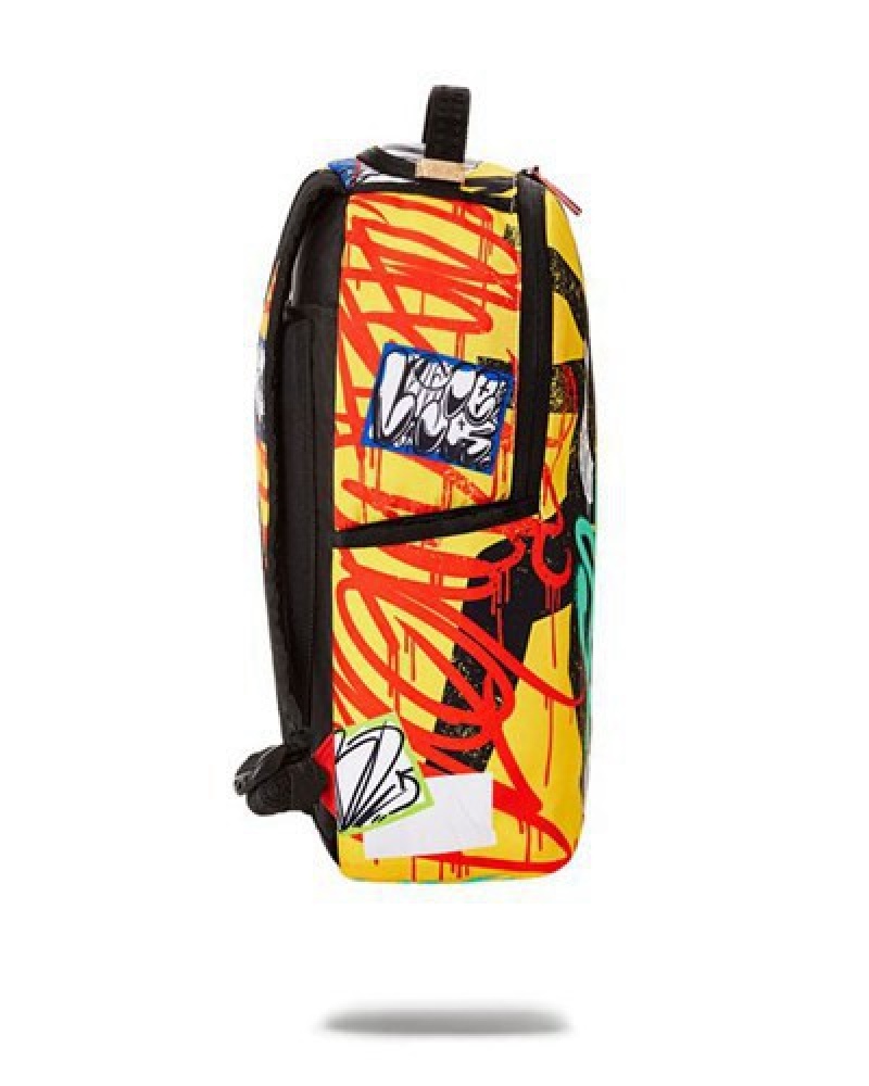 Yellow Sprayground Off The Leash スプレーグラウンド (Dlxr) Backpacks | 29015-YHGR