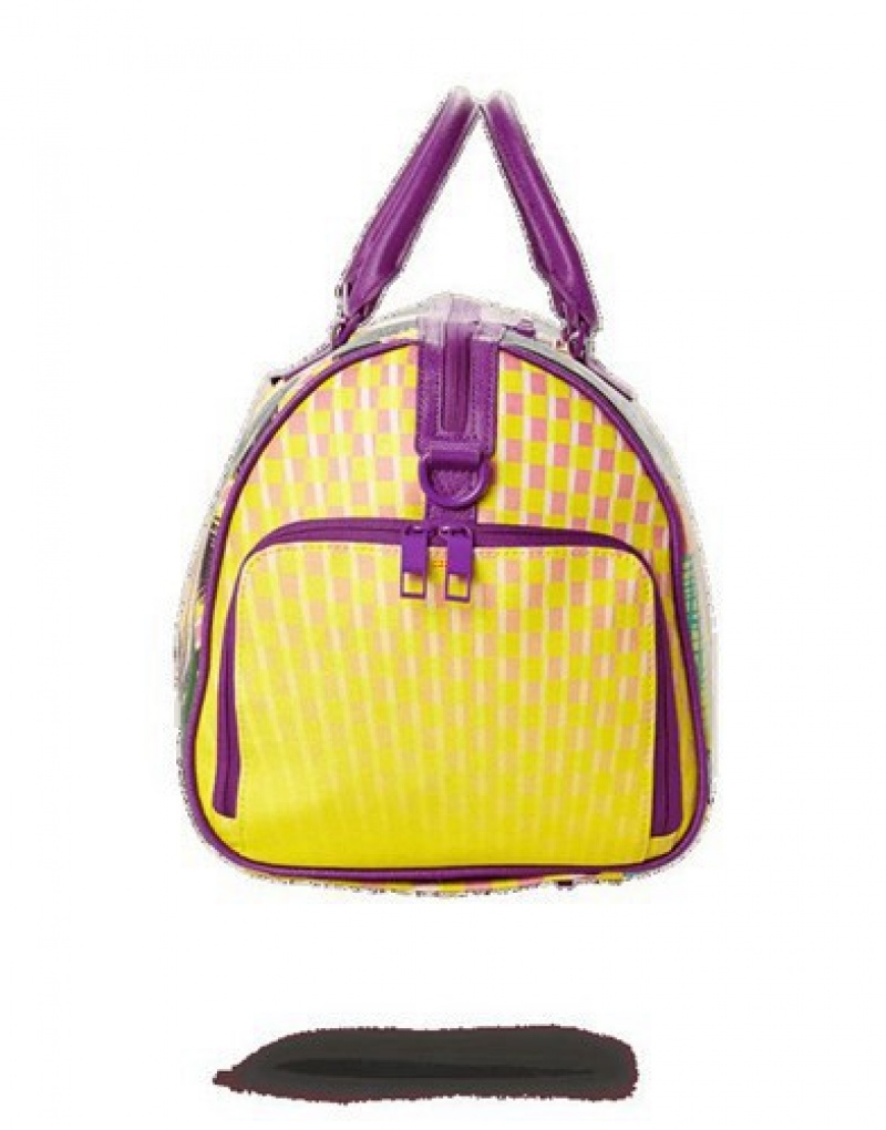 Yellow Sprayground Pop The Trunk Duffle Bags | 39782-FVNE