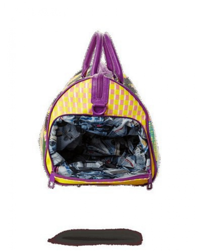 Yellow Sprayground Pop The Trunk Duffle Bags | 39782-FVNE