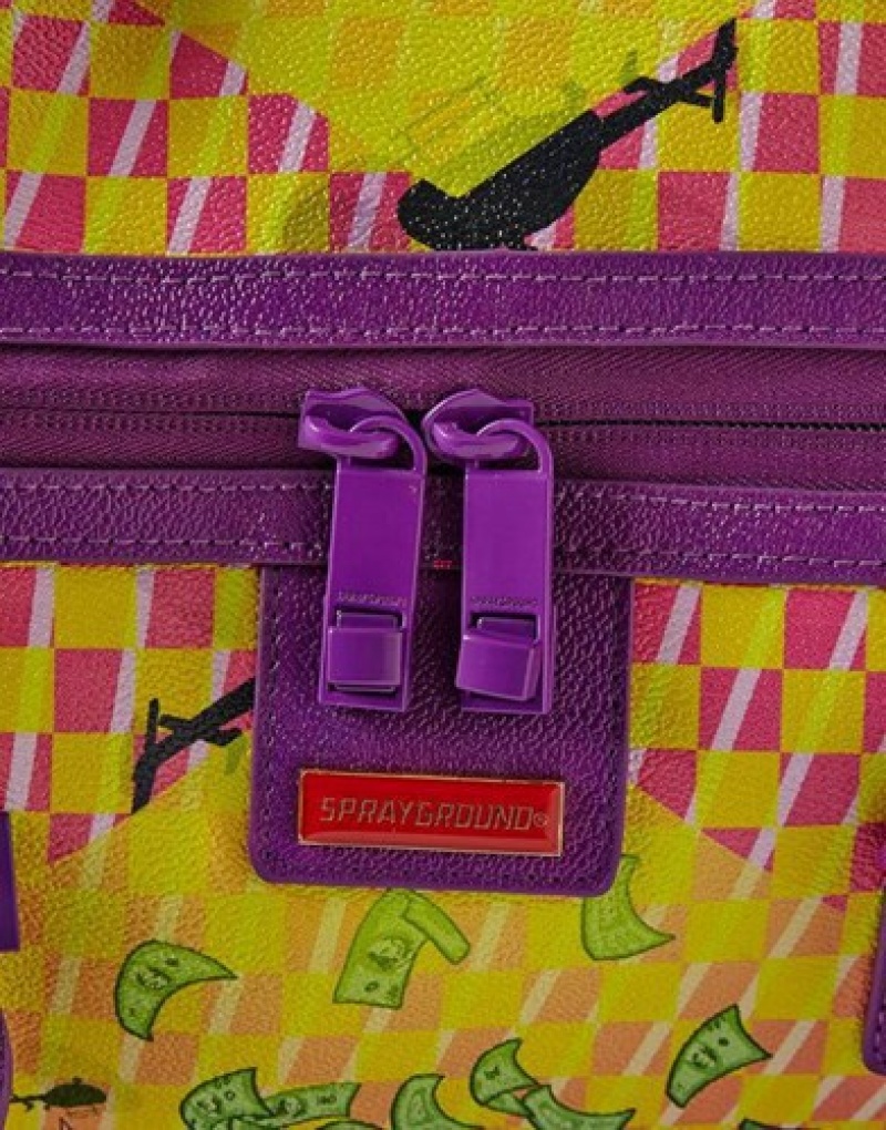 Yellow Sprayground Pop The Trunk Duffle Bags | 39782-FVNE