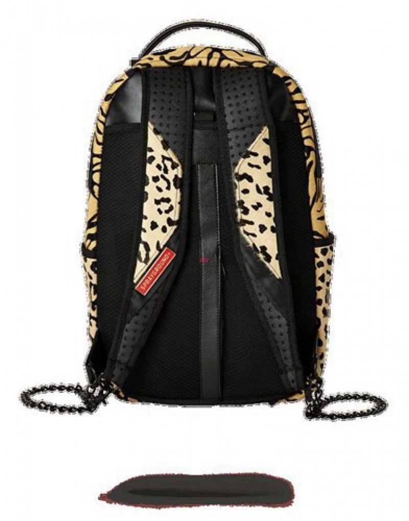 Yellow Sprayground Safari Shark (Pony Hair/Leather) Limited To 50 Pcs Backpacks | 64832-SXEB