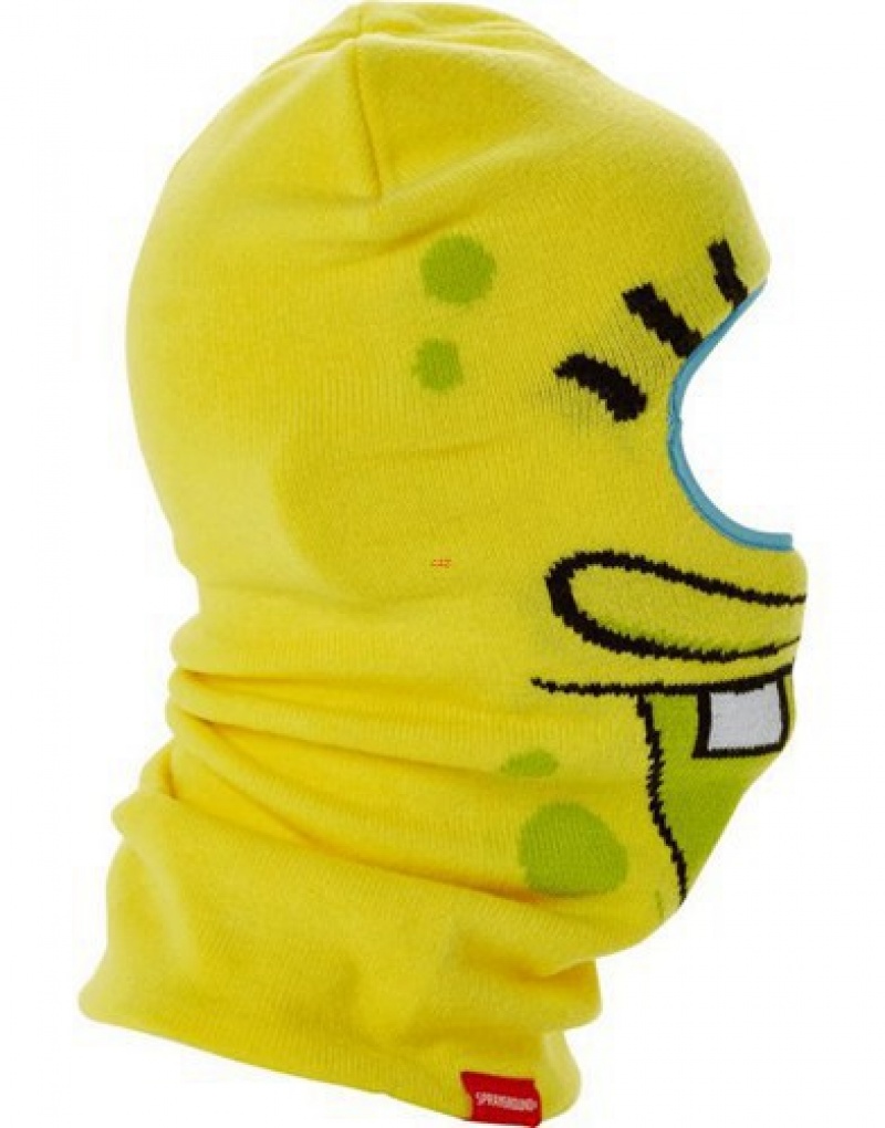 Yellow Sprayground Sponge Brain - Spongebob Ski Masks | 70396-DQMH