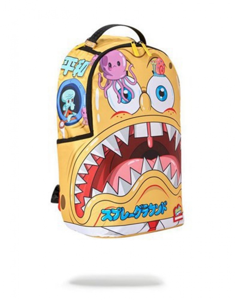 Yellow Sprayground Spongebob: Japanime Backpacks | 83519-EYRO